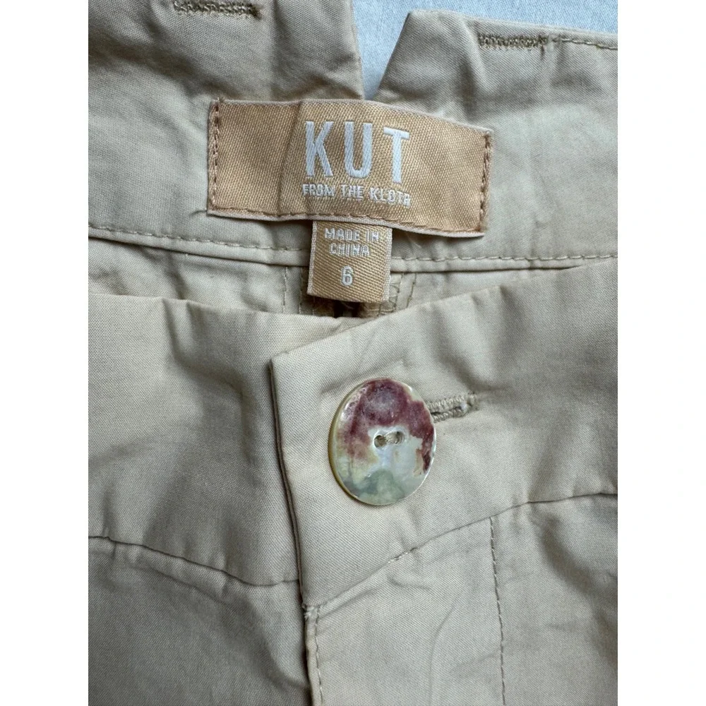 Kut from the Kloth Elisa High Rise Super Wide Leg Pants Sand Beige Size 6 - Picture 4 of 16
